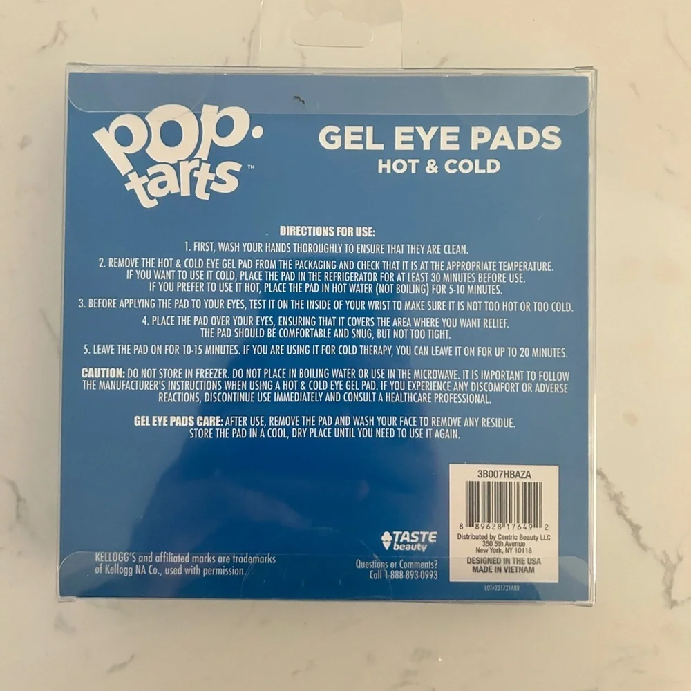 Pop-Tarts Gel Eye Pads Hot & Cold -Relief for Eye Puffiness (2 Pairs)- NWT